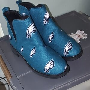 Teal Ankle Boots with Philadelphia Eagles Logo